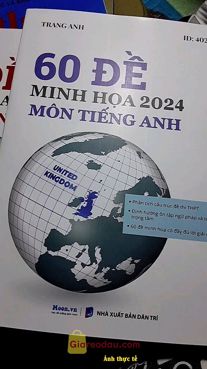 Giảm giá Bộ đề minh họa 2024 cô Trang Anh - Sách ID Bộ 60 Đề thi trắc nghiệm luyện thi đại học môn Tiếng Anh - VnBook. Shop làm ăn rất chất lượng từ sản phẩm đến dịch vụ, hứa ủng. 