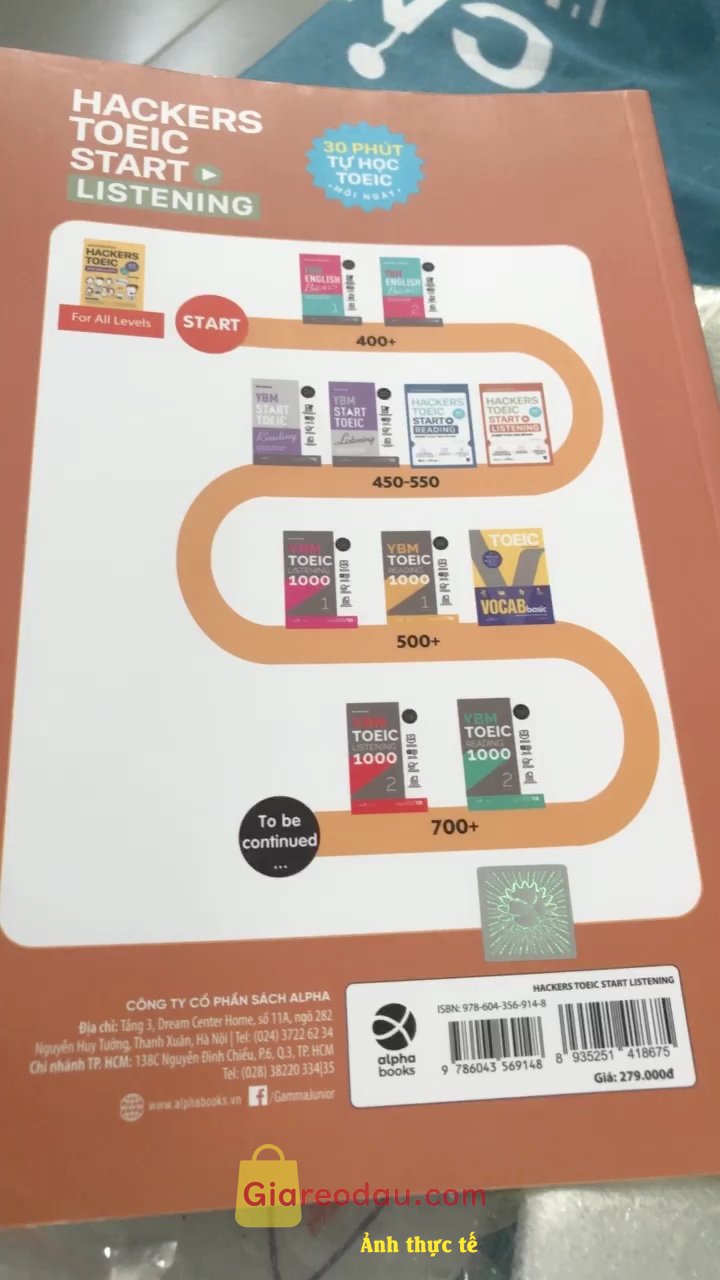 Giảm giá [Mã giảm 25%] Sách Hacker TOEIC : Vocabulary + Start Reading + Start Listening. Đóng gói kĩ, bo 4 góc sách ..lúc nhận sách không bị hư hay gấp góc. 