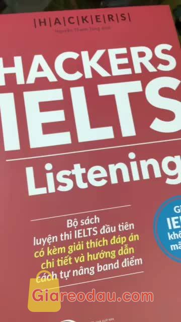 Giảm giá [Mã giảm 25%] Sách: Hackers IELTS Listening (Kèm Giải Thích Đáp Án Chi Tiết Và Hướng Dẫn Tự Nâng Band Điểm). Chưa học cuốn này nhưng xem sơ thì thấy khá hay, sách hướng dẫn. 