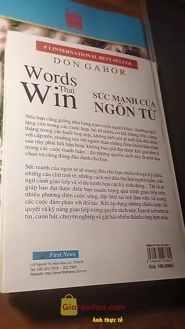 Giảm giá [Mã giảm 30%] Sách Sức Mạnh Của Ngôn Từ - First News. Sách rất OK bao bì rất đẹp. Shop tư vấn rất nhiệt tình và vui vẻ.. 