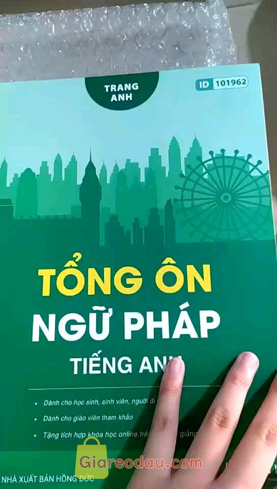 Giảm giá Sách Tổng ôn ngữ pháp Tiếng anh cô Trang Anh bản mới nhất Moonbook. Sách đẹp lắm luôn ạ. Giao hàng nhanh, shipper thân thiện, được tặng. 