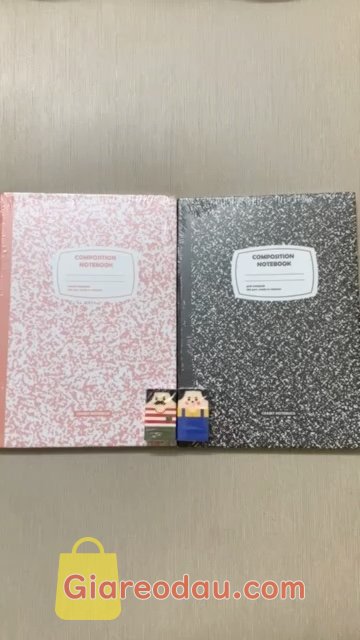 Giảm giá [Mã giảm 28%] Sổ tay vở 200 300 500 trang kẻ ngang dot grid khổ vuông tặng kèm sticker Crabit Composition. Mình không nghĩ một cuốn sẽ to như vậy luôn. Nhìn siêu yêu và shop. 