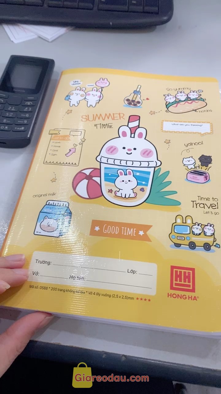 Giảm giá [Mã giảm 32%] Vở 4 ô ly Hồng Hà 200 trang School Good Time 0588 - Mua 3 quyển tặng bút chì. Vở đẹp, giá rẻ lại còn đc tặng thêm bút nữa, ship cũng nhanh.. 
