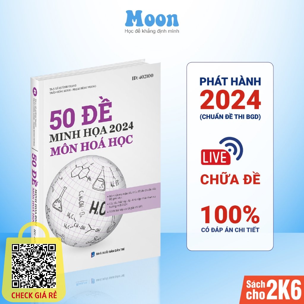 bo de minh hoa mon hoa 2024 sach luyen thi trac nghiem thpt quoc gia moonbook