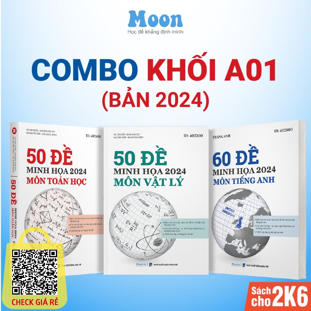 Bộ đề trắc nghiệm khối A1: 3 Sách luyện đề minh hoạ ôn thi tpht môn toán lý anh