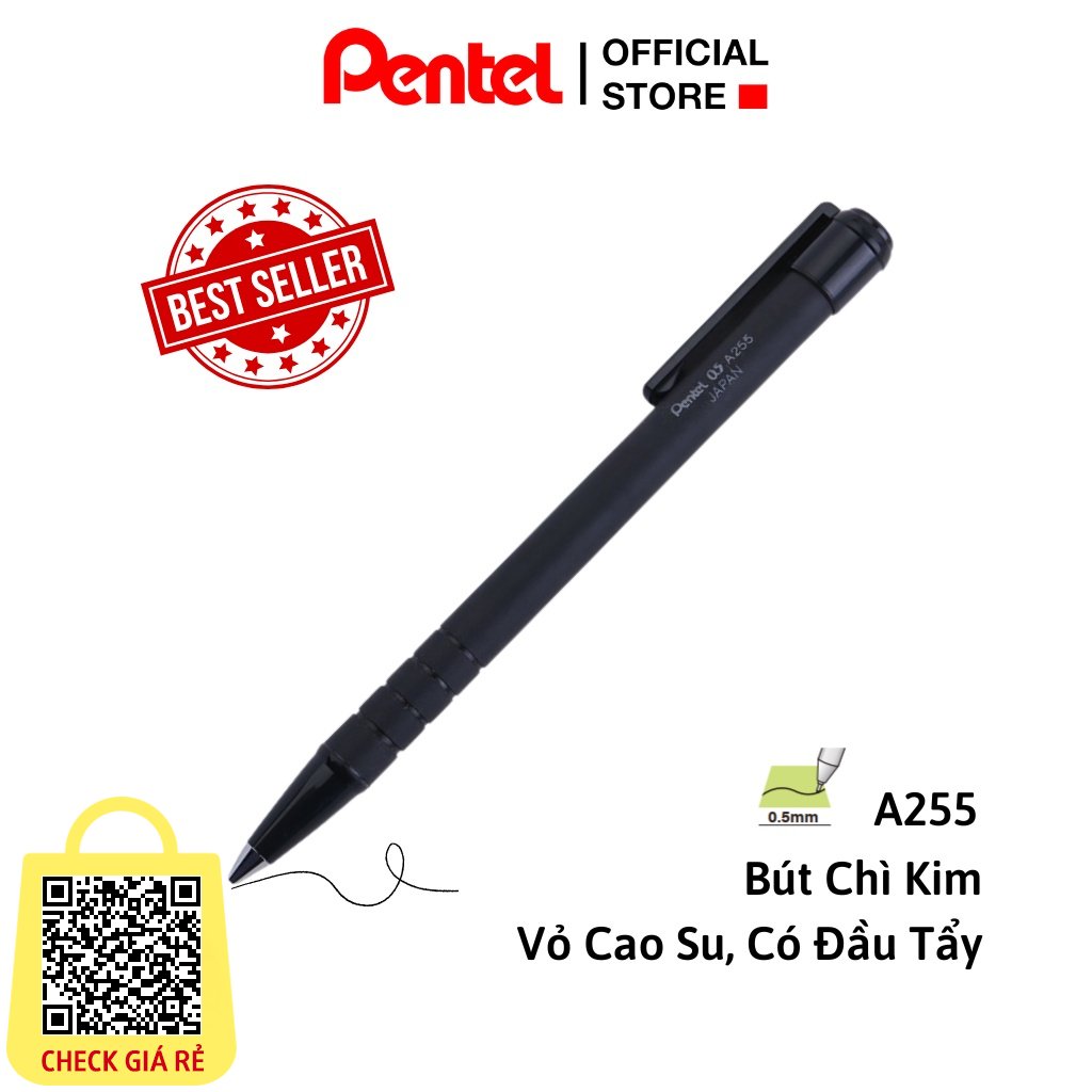 Bút Chì Kim Bấm Pentel A255 Ngòi 0.5mm Tiện Lợi Nhập Khẩu Từ Nhật Bản