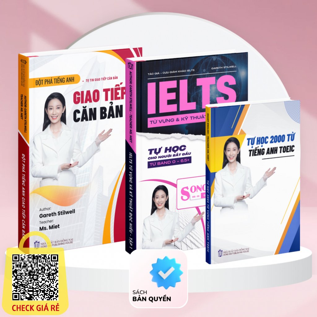 combo 3 sach tieng anh dot pha tieng anh giao tiep can ban ielts tu vung va ky thuat doc hieu 2000 tu vung toeic