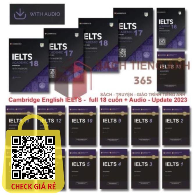 English IELTS từ 1 đến 18  tặng audio mp3 + Key (NEW)