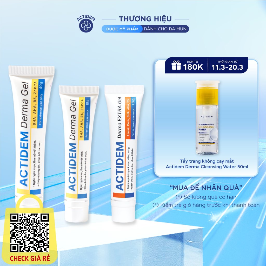 Gel giảm mụn Actidem Derma Gel 18/40gr