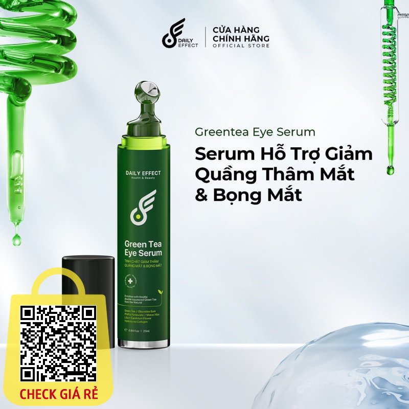 GREEN TEA EYE SERUM - Lăn Giảm Thâm Bọng Mắt Daily Effect 25ml