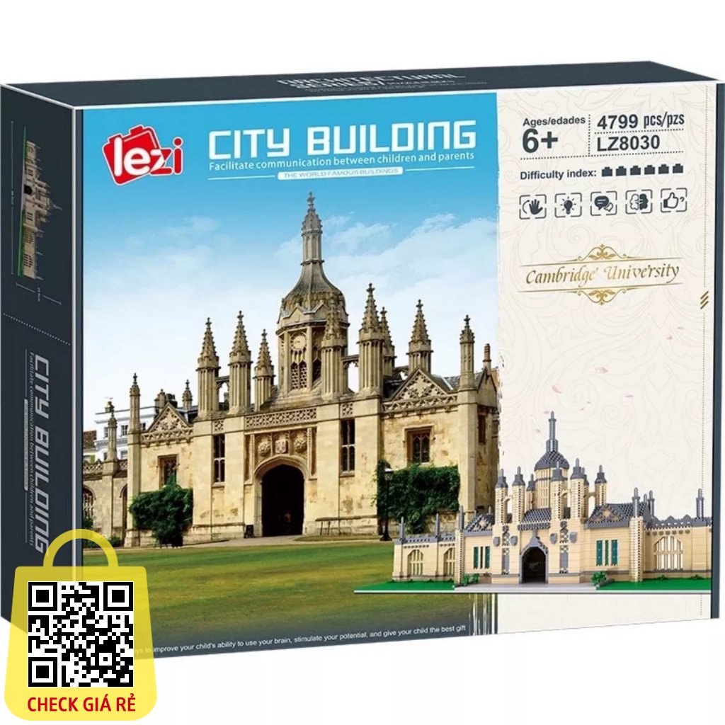 Lắp ráp Leji 8030 ( Xếp Hình Trường Đại Học Cambridge Vương Quốc Anh Gạch Nano 4799 Mảnh )