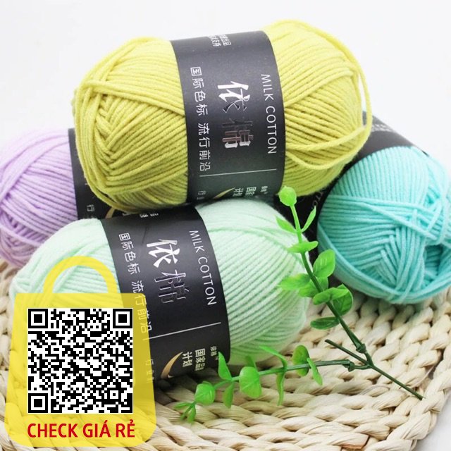 Len Milk Cotton 50g Baby Bảng 62 Màu. Cuộn Len Sợi Cotton