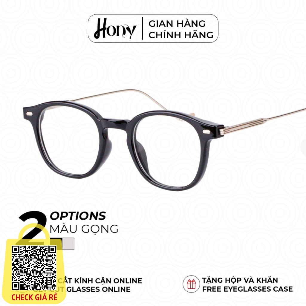 Mắt kính Unisex thời trang HONY - Gọng Acetate cao cấp dáng vuông bo tròn độc đáo