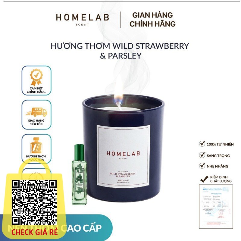 Nến thơm mùi nước hoa WILD STARWBERY mùi hương thiên nhiên sang trọng - uy quyền 300g_HOMELAB