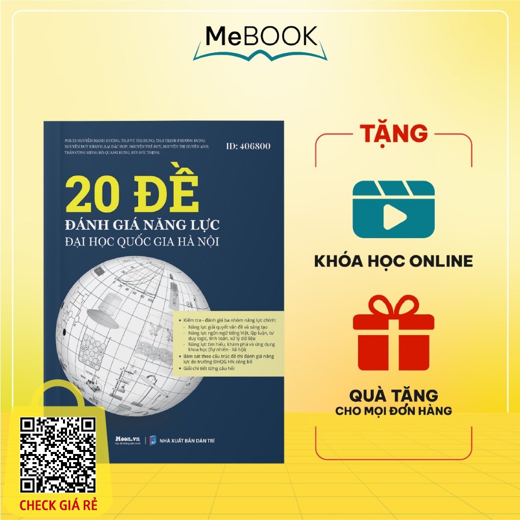 Sach 20 de on thi danh gia nang luc 2024, DHQG HA NOI | Me Book