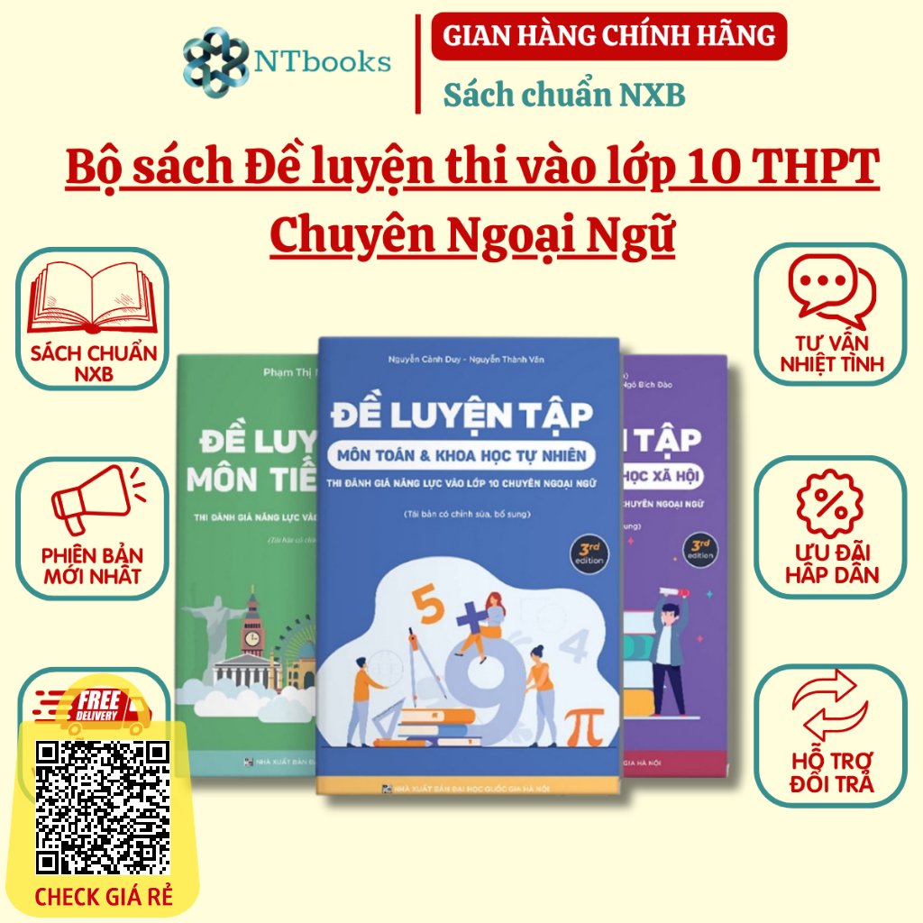 Sach Combo De luyen tap Toan Van Anh thi danh gia nang luc vao lop 10 chuyen Ngoai Ngu