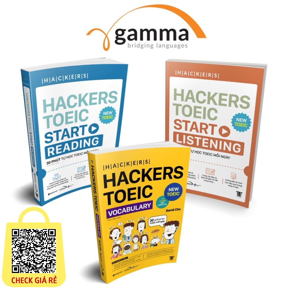 Sach Combo Hackers TOEIC : VOCABULARY + START READING + START LISTENING Alphabooks Ban Quyen