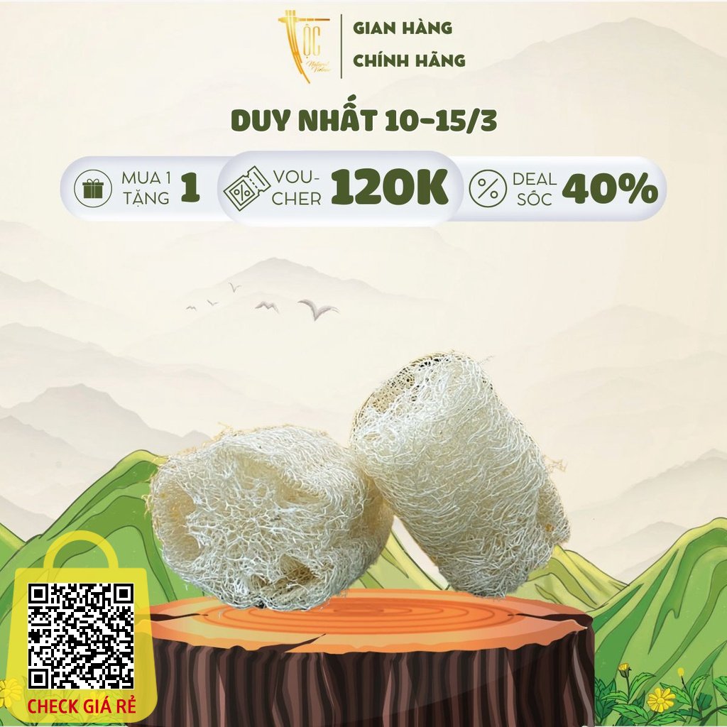 Xơ mướp tắm tự nhiên TỘC Natural dùng tẩy da chết - mát xa toàn thân